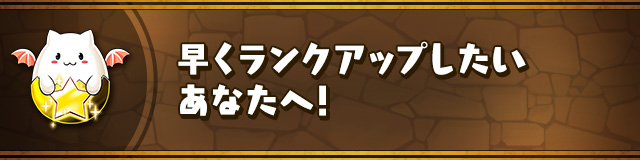 早くランクアップしたいあなたへ！